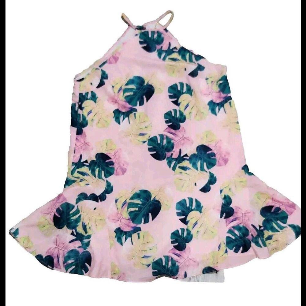 Whitney Eve Dress Size 10 Pink Tropical Floral High Neck Sheath Summer